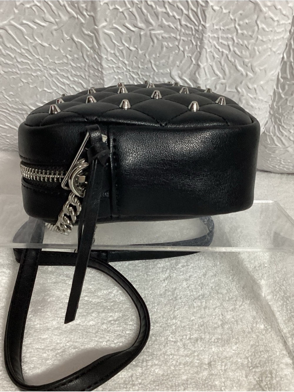 Rebecca Minkoff Black Quilted Studded Crossbody Bag EUC - Picture 5 of 11